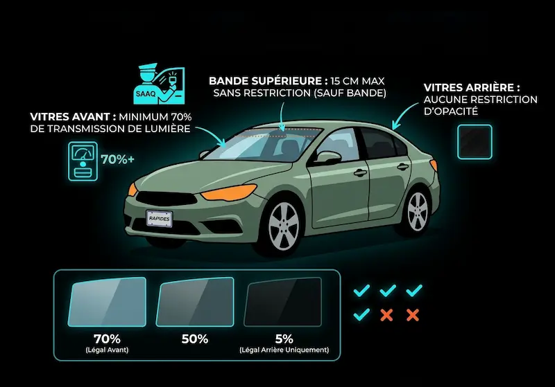 loi quebec vitres teintees loi Quebec vitres teintées